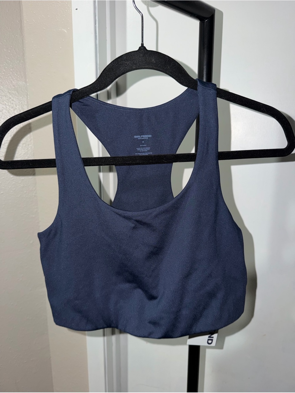 NWT Girlfriend Collective Paloma Bra Midnight Navy Longline Sports Bra Racerback
